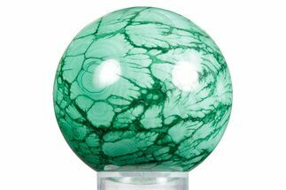 Flowery Polished Malachite Sphere - DR Congo #348893