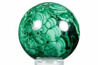 Flowery Polished Malachite Sphere - DR Congo #348896