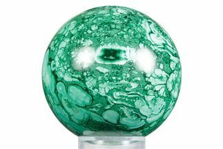 Flowery Polished Malachite Sphere - DR Congo #348899