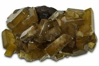 Golden Barite Crystals On Fluorite - Xiefang Mine, China #350739