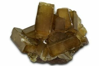 Golden Barite Crystals On Purple Fluorite - Xiefang Mine, China #350746