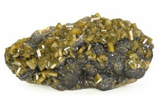 Golden Barite Crystals on Purple Fluorite - Xiefang Mine, China #350813