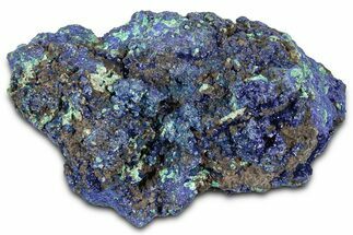 Sparkling Azurite Crystals with Fibrous Malachite - China #350796