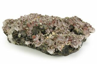 Sparkling Pyrite Crystals on Hematite Spotted Quartz - China #350848