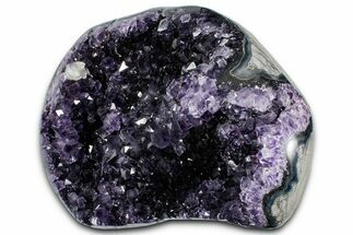 Sparkling Deep Purple Amethyst Geode Section - Uruguay #306896