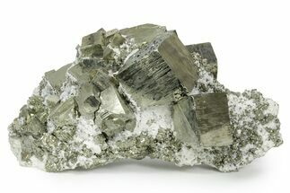 Impressive Cubic Pyrite Crystals with Quartz & Sphalerite - Peru #351190