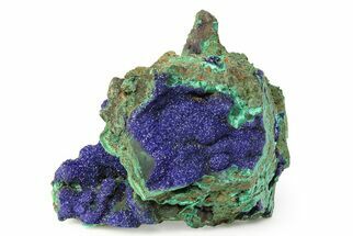 Sparkling Azurite Crystals with Botryoidal Malachite - China #351331