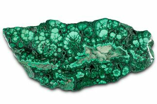 Flowery Polished Malachite Slab - DR Congo #350824