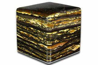 Polished Tiger Iron Stromatolite Cube - Billion Years #352233