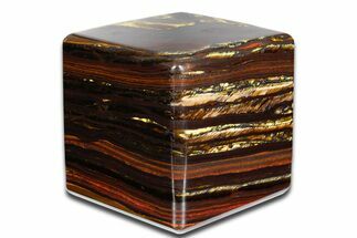Polished Tiger Iron Stromatolite Cube - Billion Years #352235