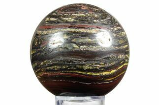 Polished Tiger Iron Stromatolite Sphere - Billion Years #351785