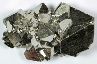 Gleaming Octahedral Pyrite Crystal Cluster - Peru #352309