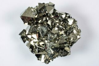 Gleaming Octahedral Pyrite Crystal Cluster - Peru #352339