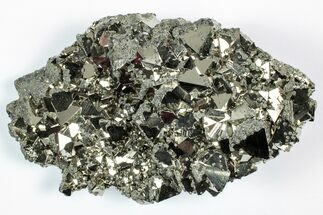 Sphalerite on Gleaming Octahedral Pyrite Crystal Cluster - Peru #352345