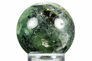 Polished Prehnite With Epidote Sphere #343061
