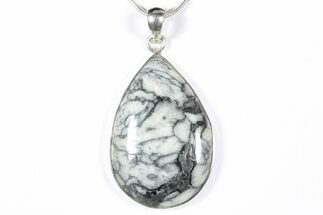 Polished Pinolite Pendant (Necklace) - Sterling Silver #354012