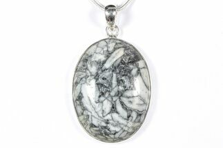 Polished Pinolite Pendant (Necklace) - Sterling Silver #354014