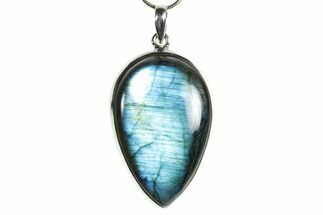 Brilliant Blue Labradorite Pendant with Chain #353887