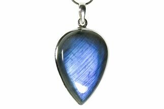 Brilliant Blue Labradorite Pendant with Chain #353889