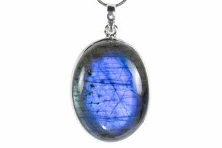 Brilliant Blue Labradorite Pendant with Chain #353886