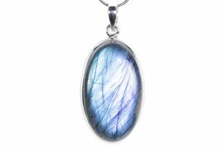 Brilliant Blue Labradorite Pendant with Chain #353912