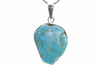 Kingman Turquoise Pendant (Necklace) - Sterling Silver #353928