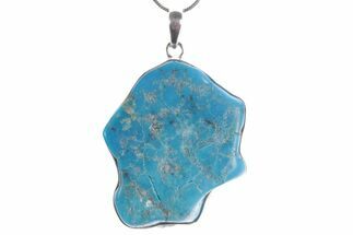 Kingman Turquoise Pendant (Necklace) - Sterling Silver #353929