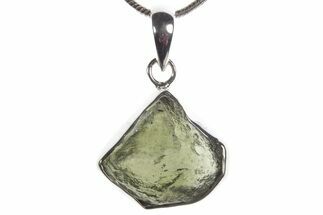 Green Moldavite Tektite Pendant ( g) - Czech Republic #353933