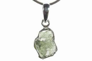 Green Moldavite Tektite Pendant ( g) - Czech Republic #353971