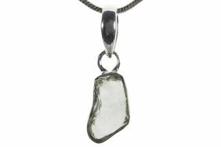 Green Moldavite Tektite Pendant ( g) - Czech Republic #353956