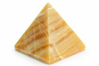 Large, Polished Orange Calcite Pyramid - Mexico #355198