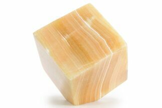 Polished Orange Calcite Cube - Mexico #355197