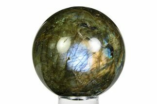 Flashy, Polished Labradorite Sphere - Great Color Play #355456