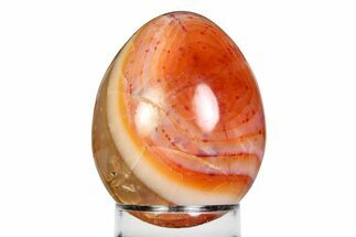 Vibrant Polished Carnelian Agate Egg - Madagascar #355485