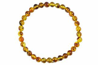 Polished Amber Bracelet - Elastic Band #355855