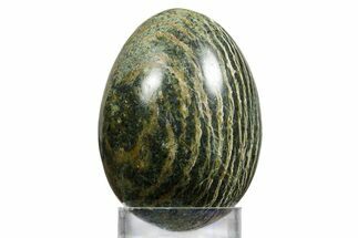 Chatoyant, Polished Chrysotile Serpentine Egg - Australia #356259