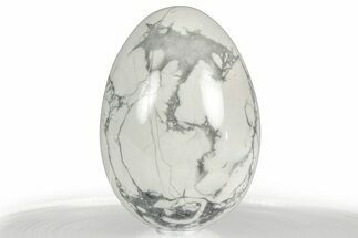 Polished White Magnesite Egg - South Africa #356368