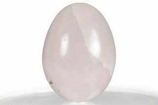 Polished Banded Pink Mangano Calcite Egg - Fluorescent! #356432