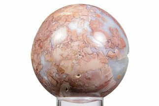 Polished Cotton Candy Agate Sphere - Mexico #358477