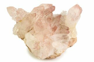 Spotted Pink-Hued Quartz Crystal Cluster - India #358800