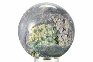 Polished Purple Botryoidal Grape Agate Sphere - Indonesia #360097