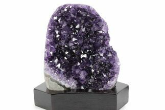 Deep Purple Amethyst Geode With Wood Base - Uruguay #360463