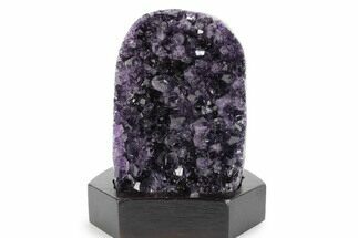 Deep Purple Amethyst Geode With Wood Base - Uruguay #360464