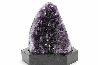 Deep Purple Amethyst Geode With Wood Base - Uruguay #360465