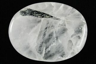 Polished Quartz with Black Tourmaline Worry Stones #360639