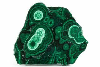 Flowery Polished Malachite Slab - DR Congo #360754