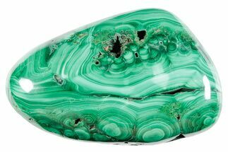 Flowery Polished Malachite Specimen - DR Congo #360809
