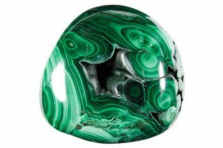 Flowery Polished Malachite Specimen - DR Congo #360908