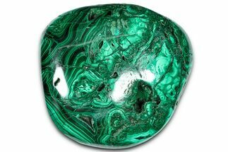 Flowery Polished Malachite Specimen - DR Congo #360832
