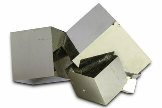 Shiny, Natural Pyrite Cube Cluster - Navajun, Spain #361805